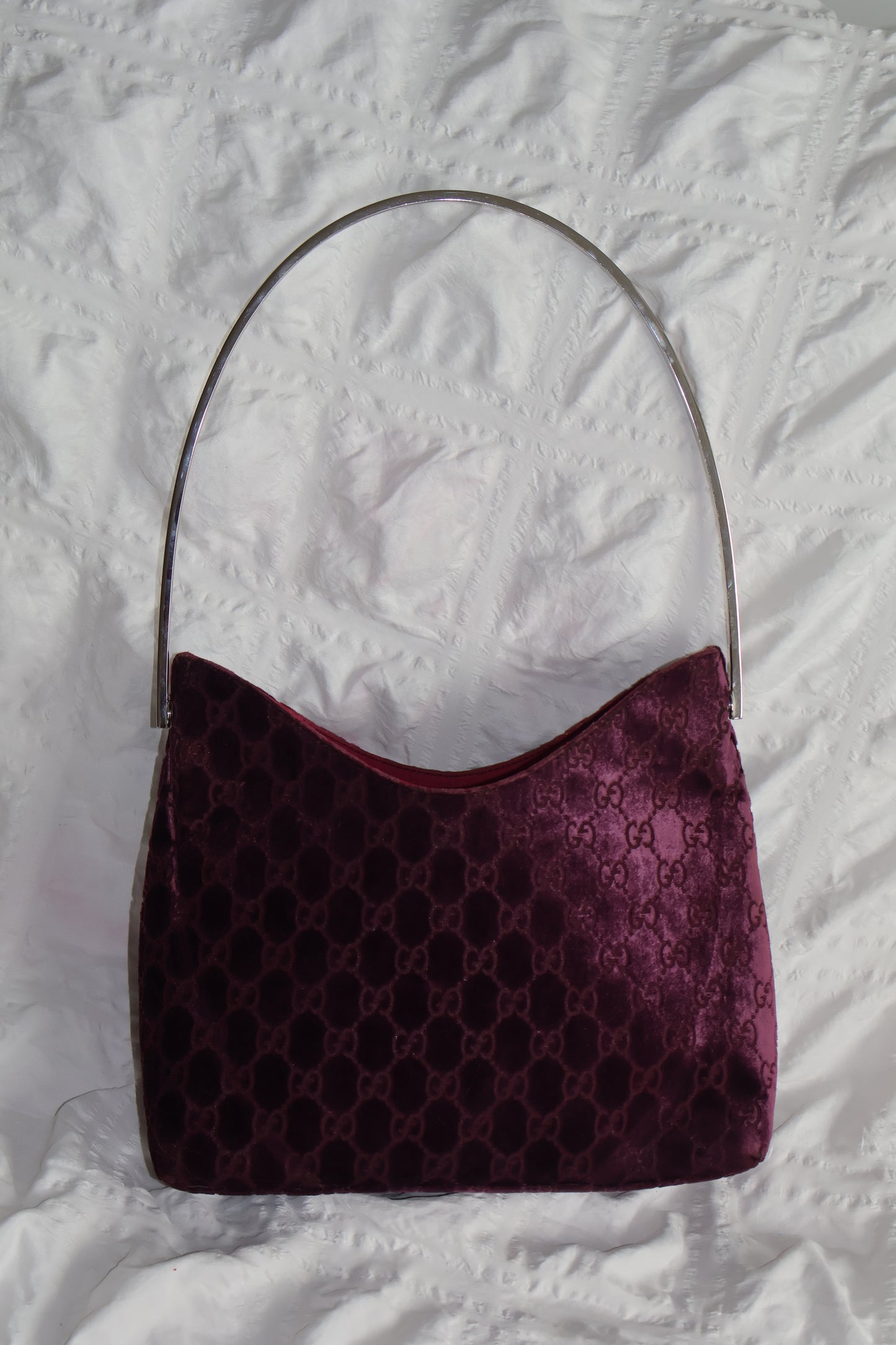 F/W 1997 Gucci by Tom Ford Violet Velvet 'GG' Monogram Bag