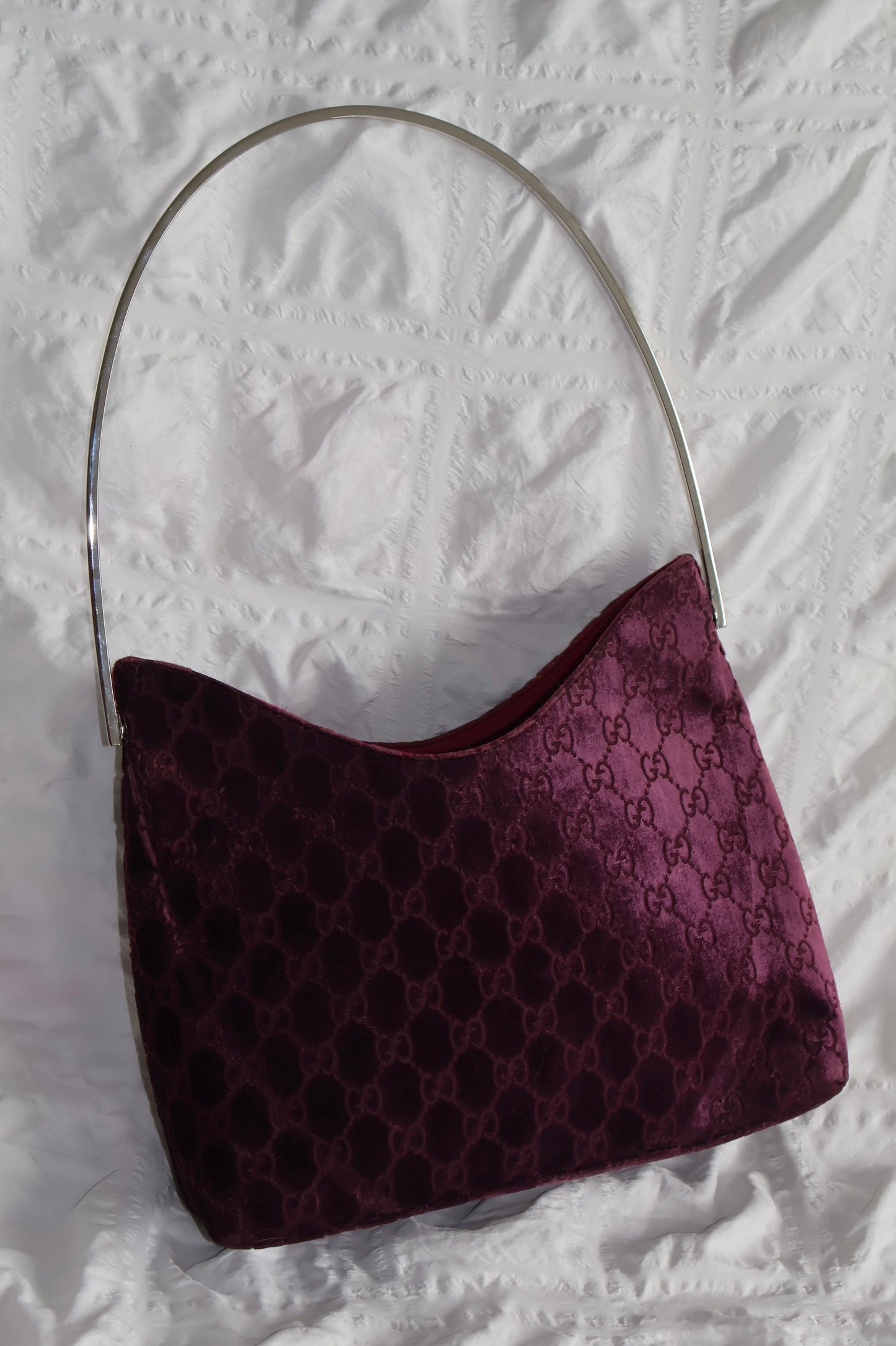 F/W 1997 Gucci by Tom Ford Violet Velvet 'GG' Monogram Bag