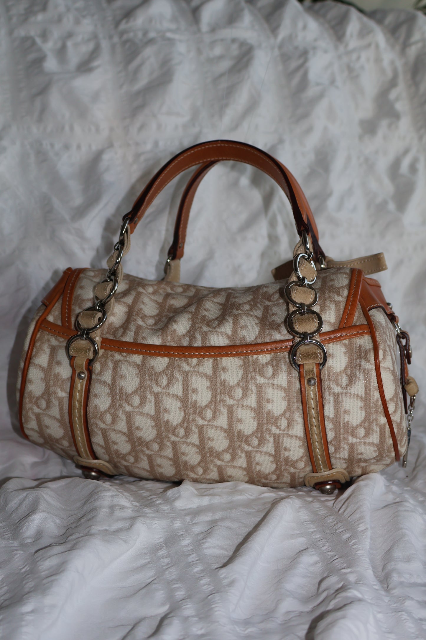 CHRISTIAN DIOR BEIGE ROMANTIQUE OBLIQUE MINI BAG